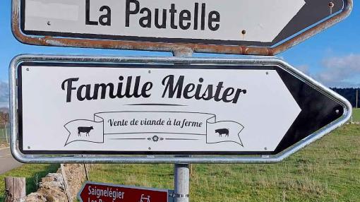 Signalisation de la Ferme de la Famille Meister